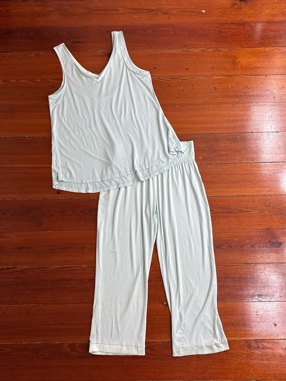 Faceplant Dreams Bamboo Pajama Set Satin Trim Sz S/M 🧡🍄